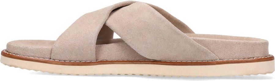 Manfield Heren Beige suède slippers - Foto 2