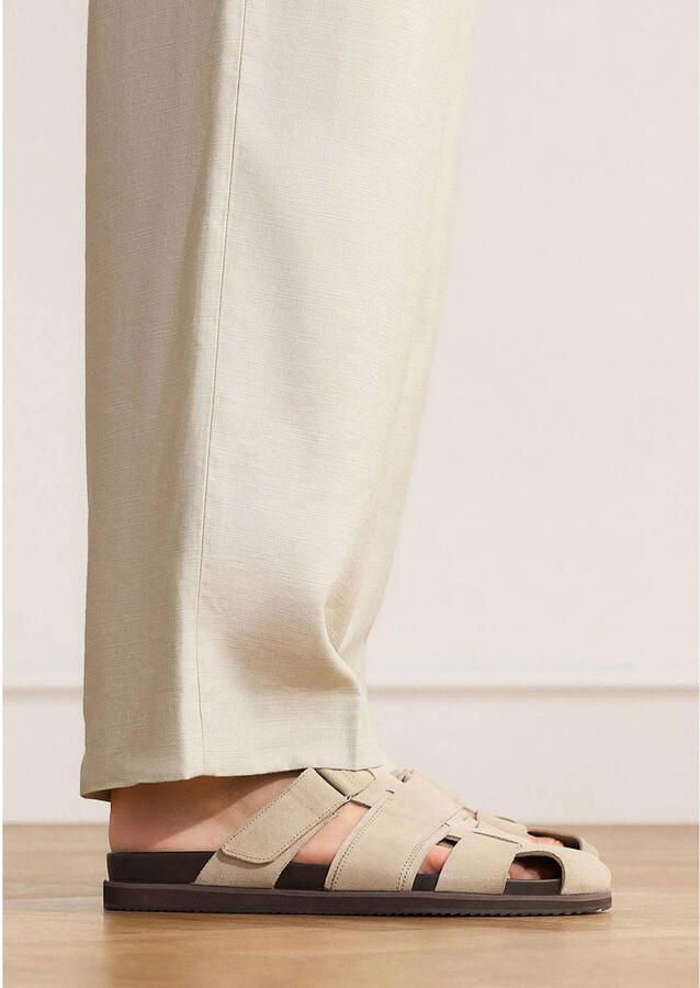 Manfield Heren Beige suède slippers - Foto 2