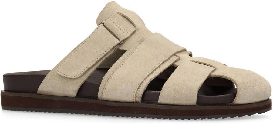 Manfield Heren Beige suède slippers - Foto 3