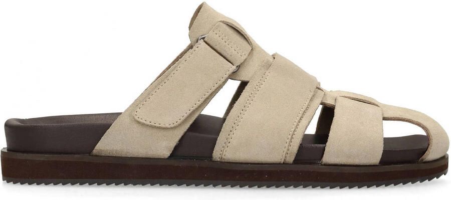 Manfield Heren Beige suède slippers
