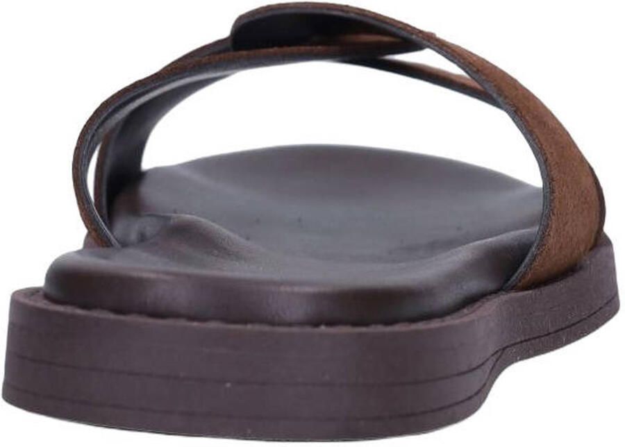 Manfield Dames Bruine fluwelen slippers - Foto 2