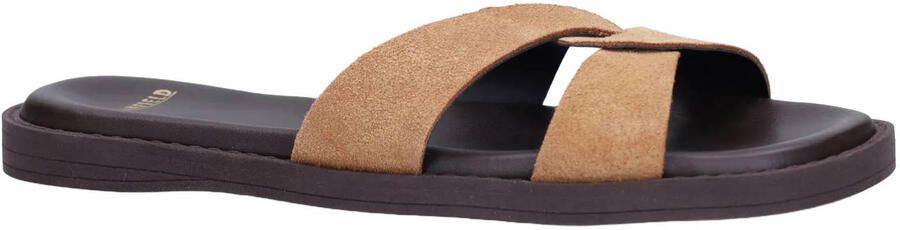 Manfield Dames Bruine suède slippers - Foto 3