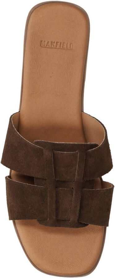Manfield Dames Bruine suède slippers - Foto 3