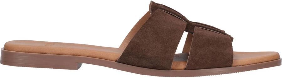 Manfield Dames Bruine suède slippers