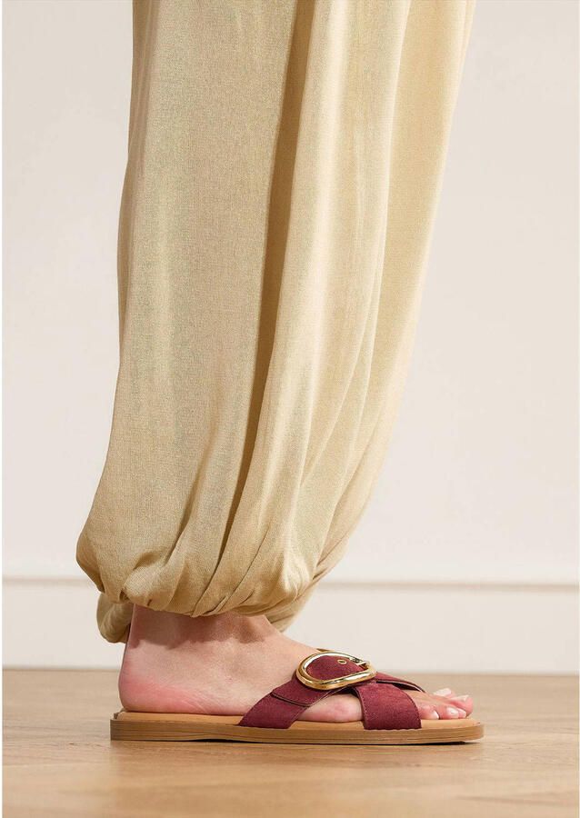 Manfield Dames Rode suède slippers - Foto 2