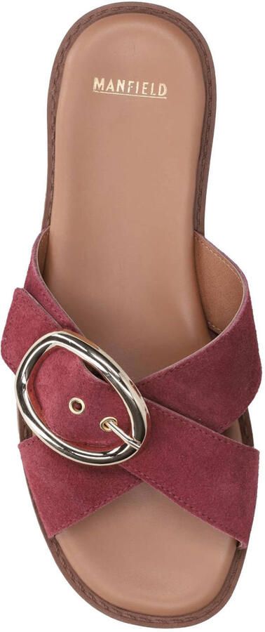 Manfield Dames Rode suède slippers - Foto 3