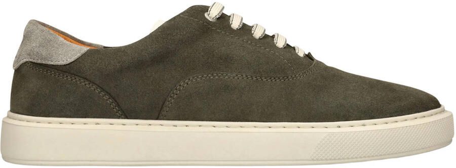 Manfield Groene suède sneakers