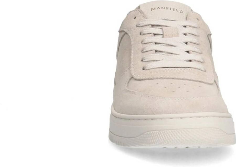 Manfield Heren Licht grijze suède sneakers