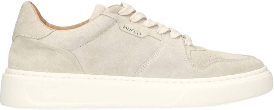 Manfield Heren Licht grijze suède sneakers