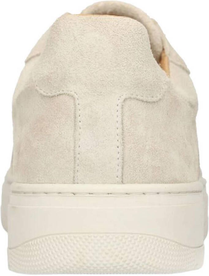 Manfield Heren Lichtgrijze suède sneakers met leren details - Foto 3