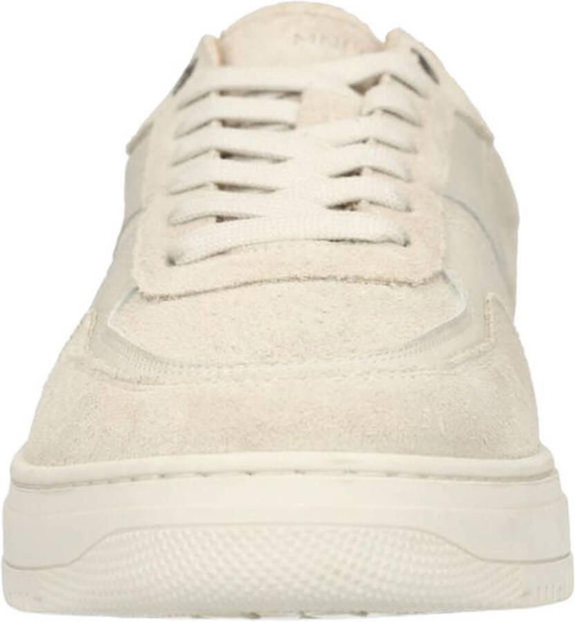 Manfield Heren Lichtgrijze suède sneakers met leren details - Foto 2