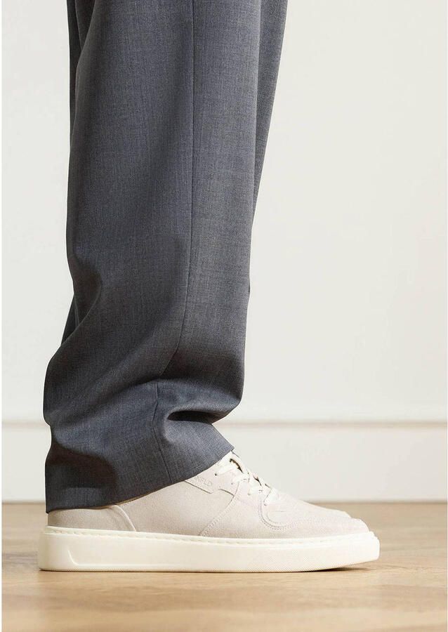 Manfield Heren Licht grijze suède sneakers - Foto 3