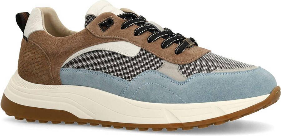 Manfield Heren Blauwe suède sneakers - Foto 2