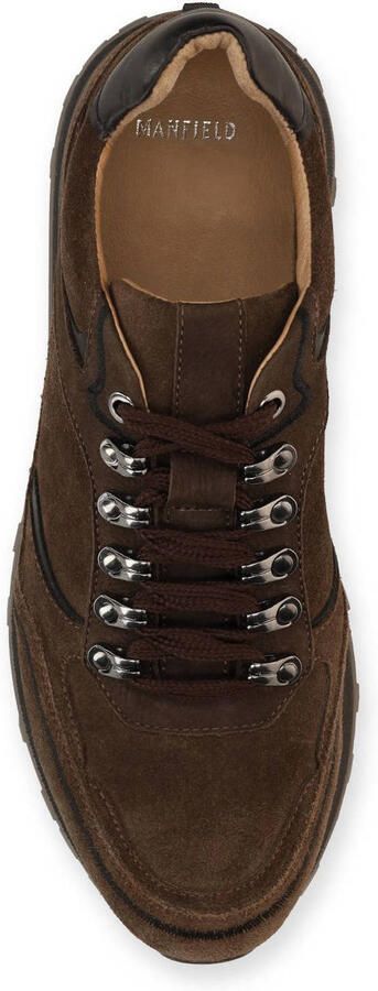 Manfield Heren Bruine suède sneakers - Foto 3