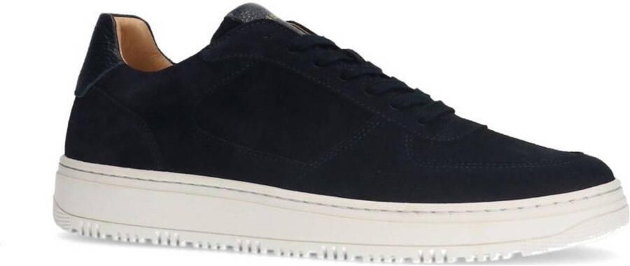 Manfield Heren Donkerblauwe suède sneakers