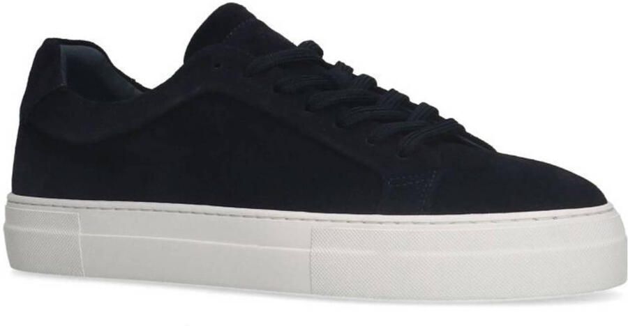 Manfield Heren Donkerblauwe suède sneakers