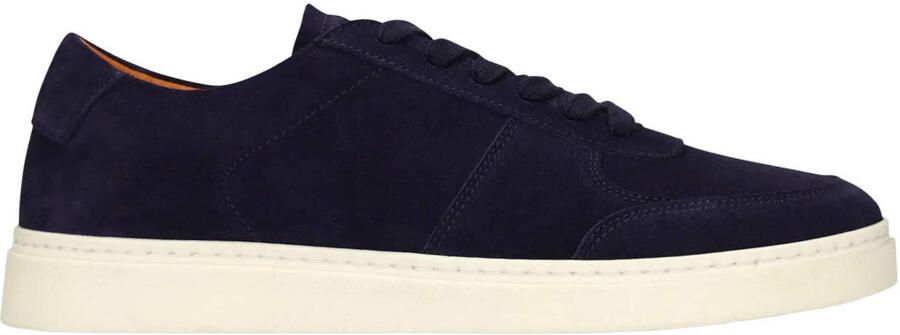 Manfield Heren Blauwe suède sneakers