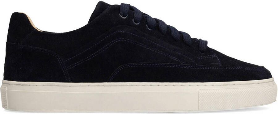 Manfield Heren Donkerblauwe suède sneakers