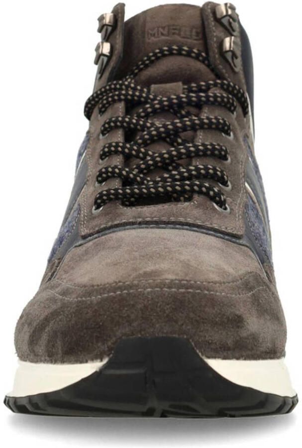 Manfield Heren Donkergrijze suède veterschoenen