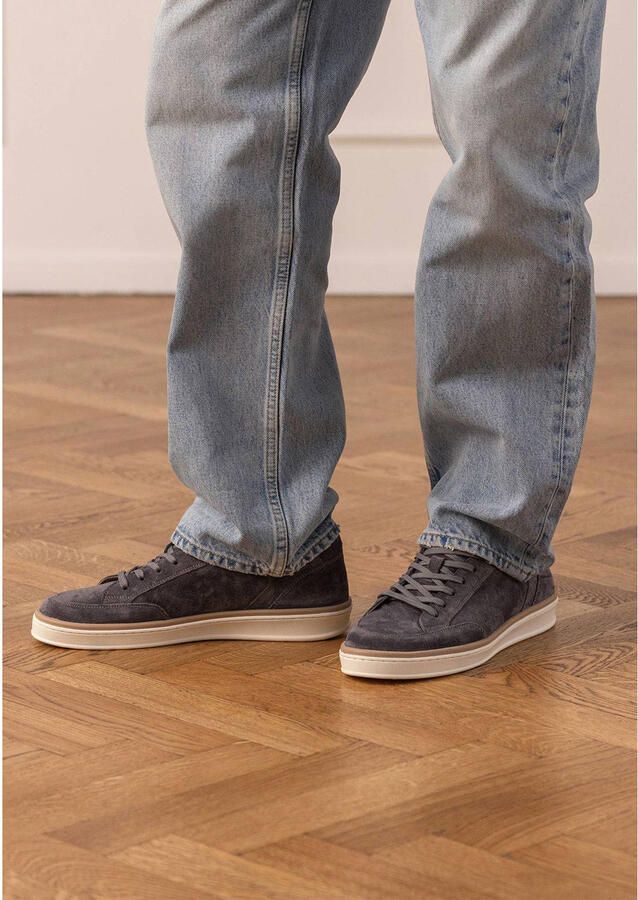 Manfield Heren Grijze suède sneakers