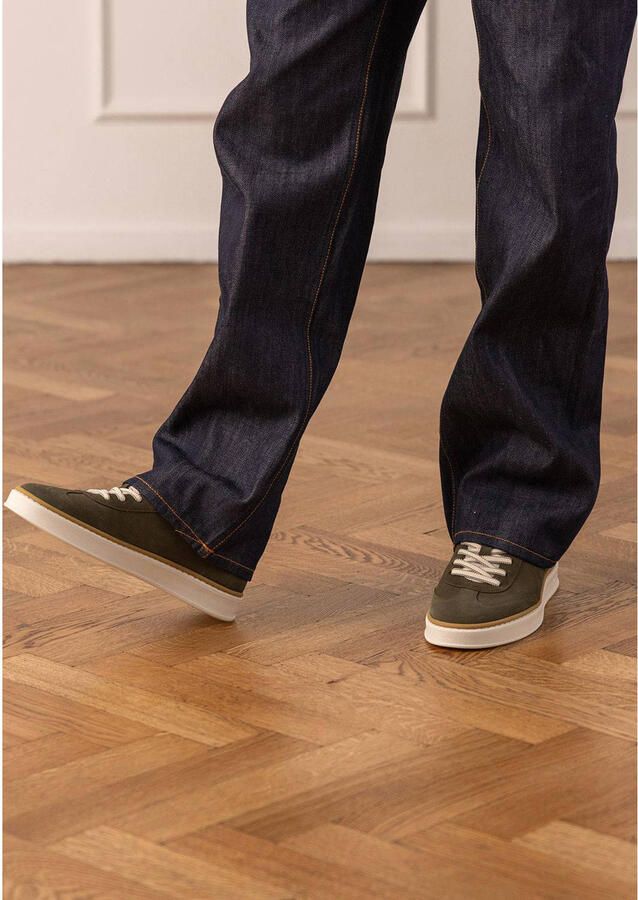 Manfield suède sneakers donkergroen