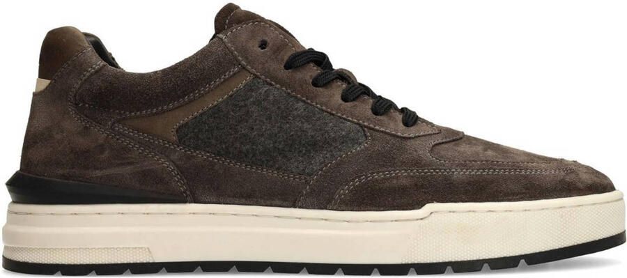 Manfield Heren Grijze suède sneakers