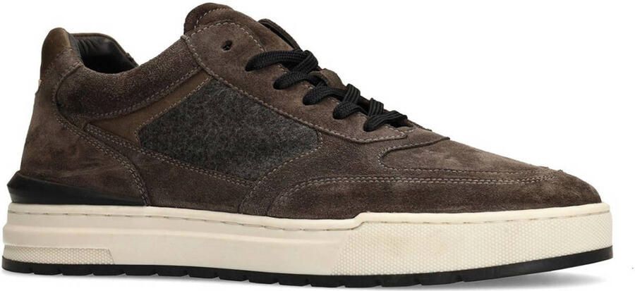 Manfield Heren Grijze suède sneakers