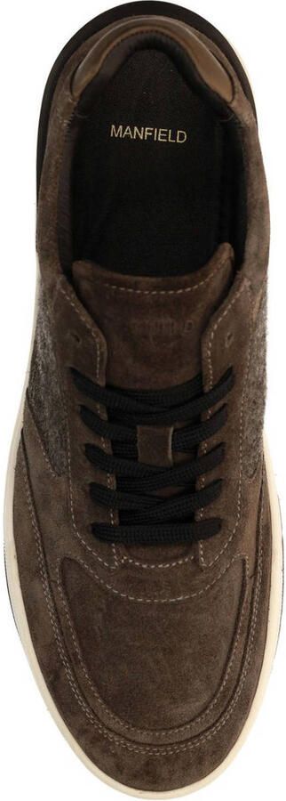 Manfield Heren Grijze suède sneakers