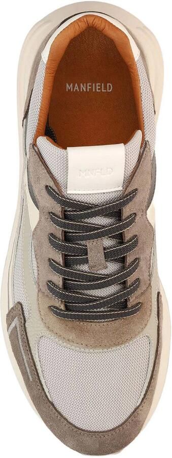 Manfield Heren Grijze suède sneakers - Foto 3