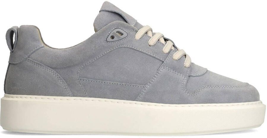 Manfield Heren Lichtblauwe suède sneakers