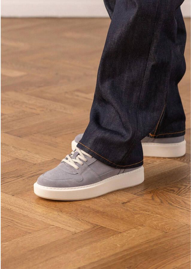 Manfield Heren Lichtblauwe suède sneakers - Foto 3