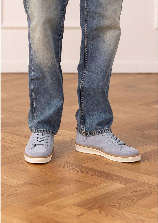 Manfield Heren Blauwe suède sneakers