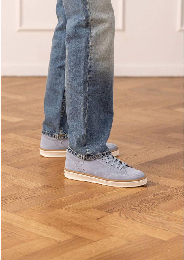 Manfield Heren Blauwe suède sneakers - Foto 2