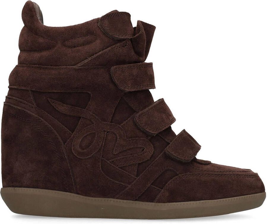Manfield suède sneakers met sleehak bordeaux