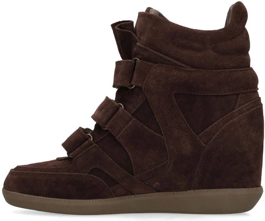 Manfield suède sneakers met sleehak bordeaux - Foto 2
