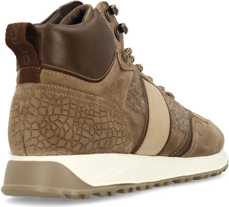 Manfield Heren Taupe suède veterschoenen
