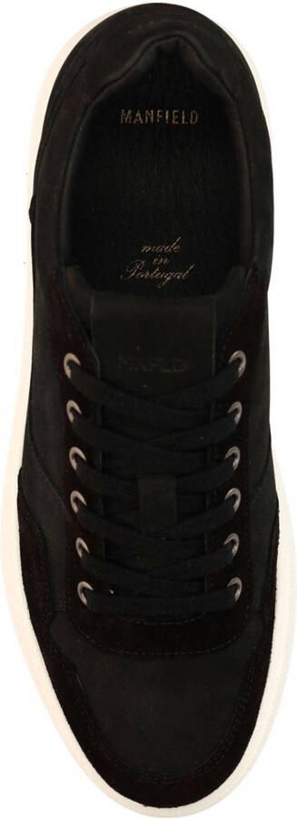 Manfield Heren Zwarte suède sneakers - Foto 3