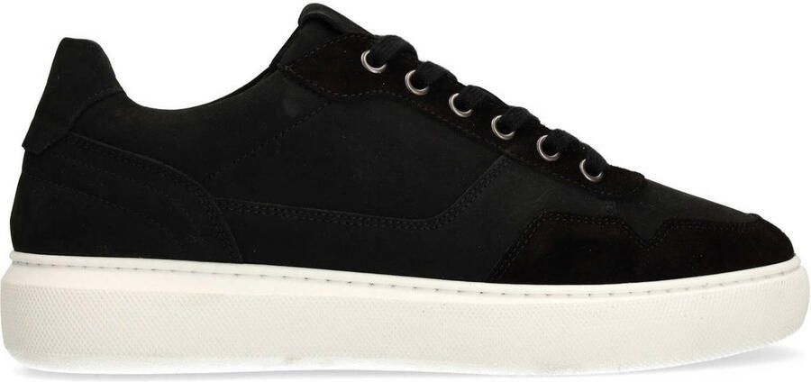 Manfield Heren Zwarte suède sneakers