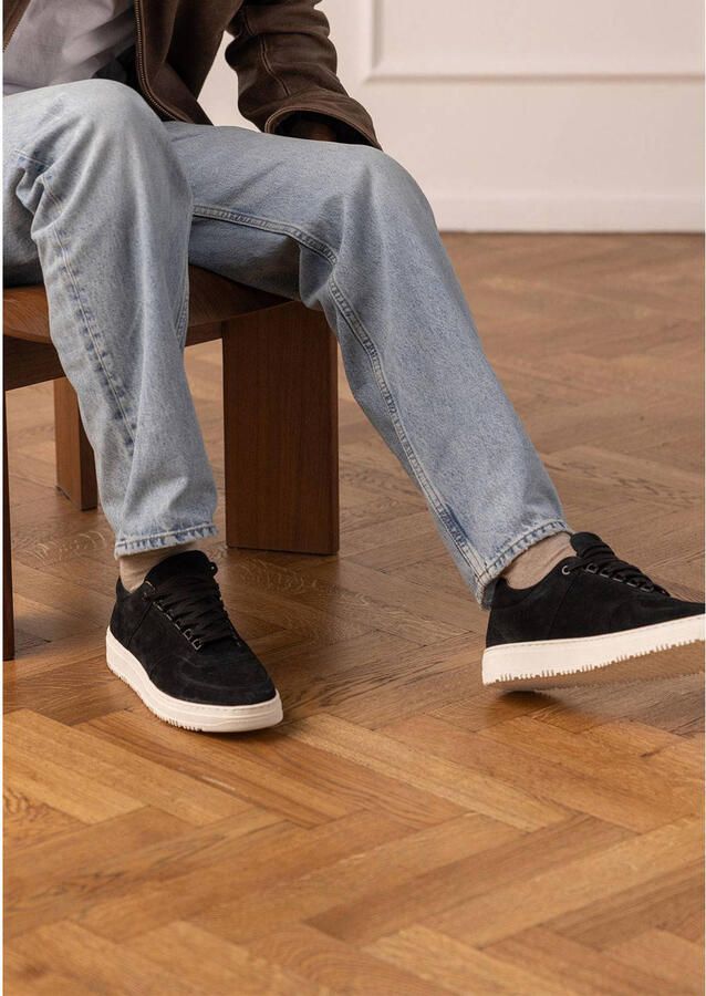 Manfield Heren Zwarte suède sneakers - Foto 2