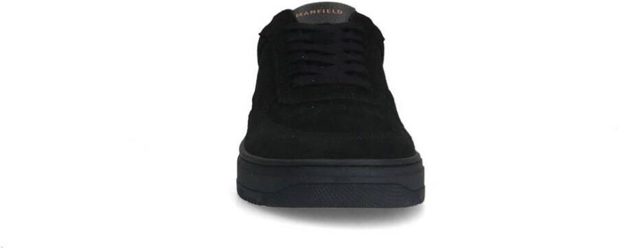 Manfield Heren Zwarte suède sneakers