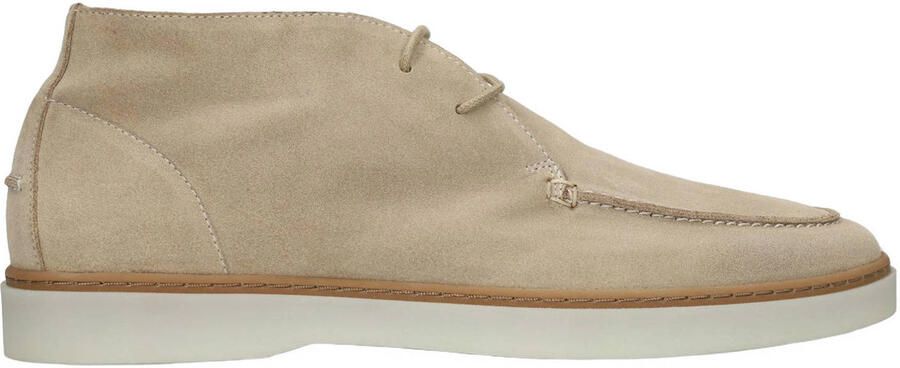 Manfield Heren Beige suède veterschoenen