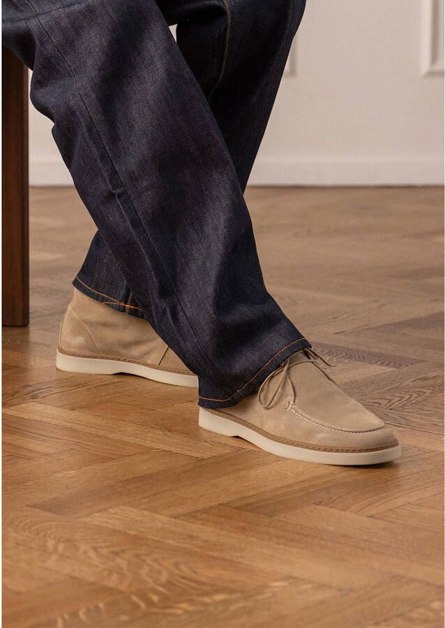 Manfield Heren Beige suède veterschoenen - Foto 3