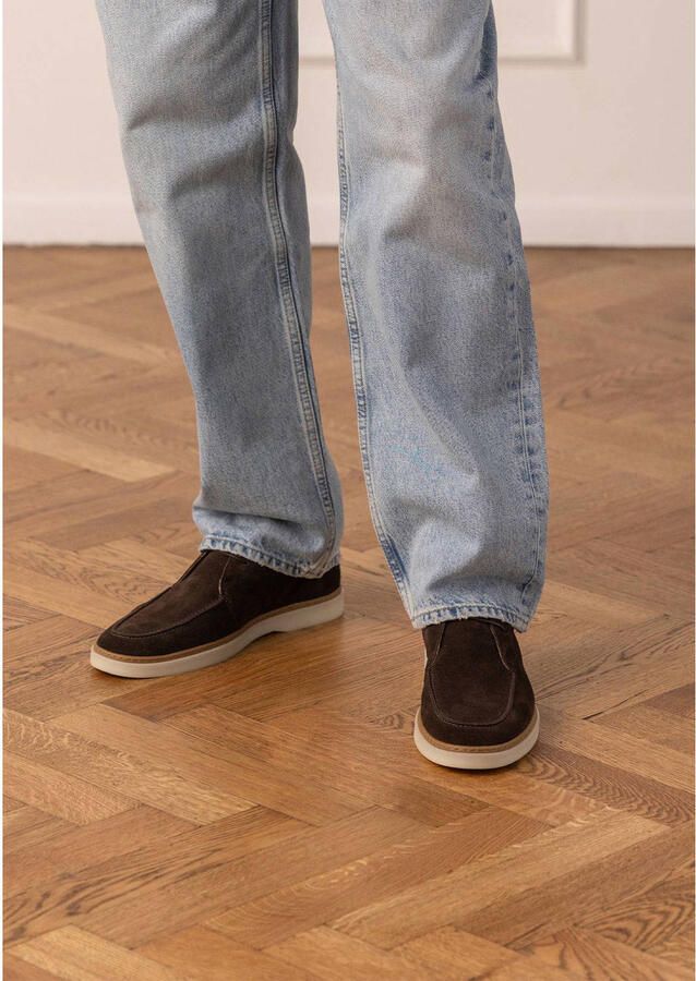 Manfield Heren Bruine suède veterschoenen