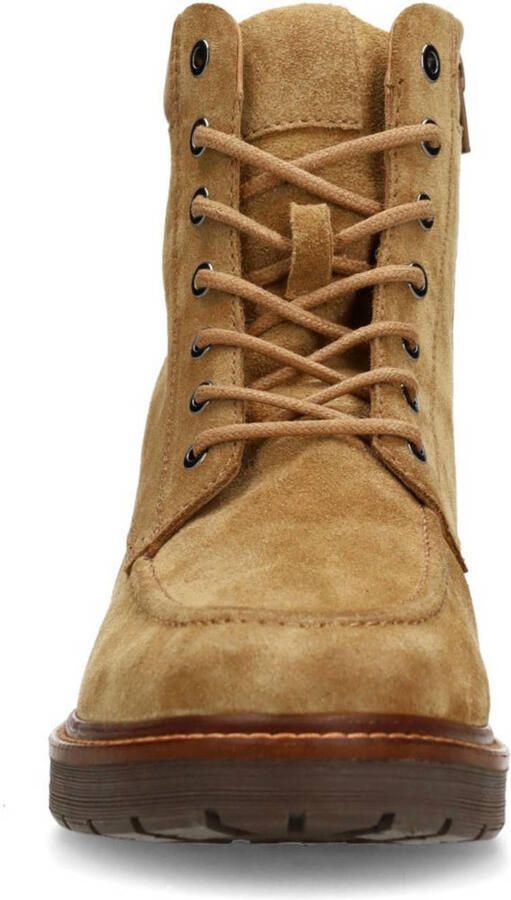 Manfield Heren Beige suède veterboots - Foto 3