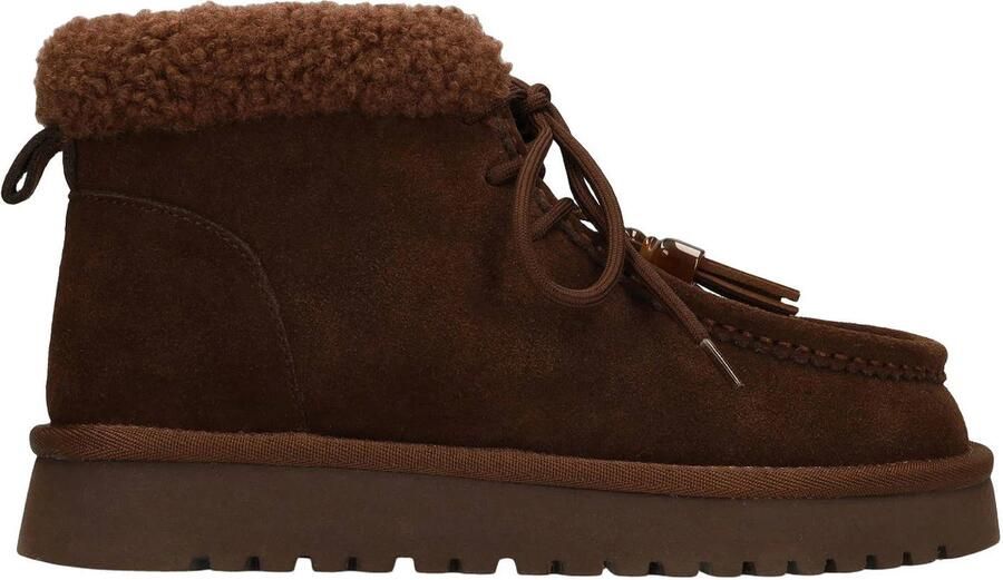 Manfield Dames Donkerbruine suède snowboots