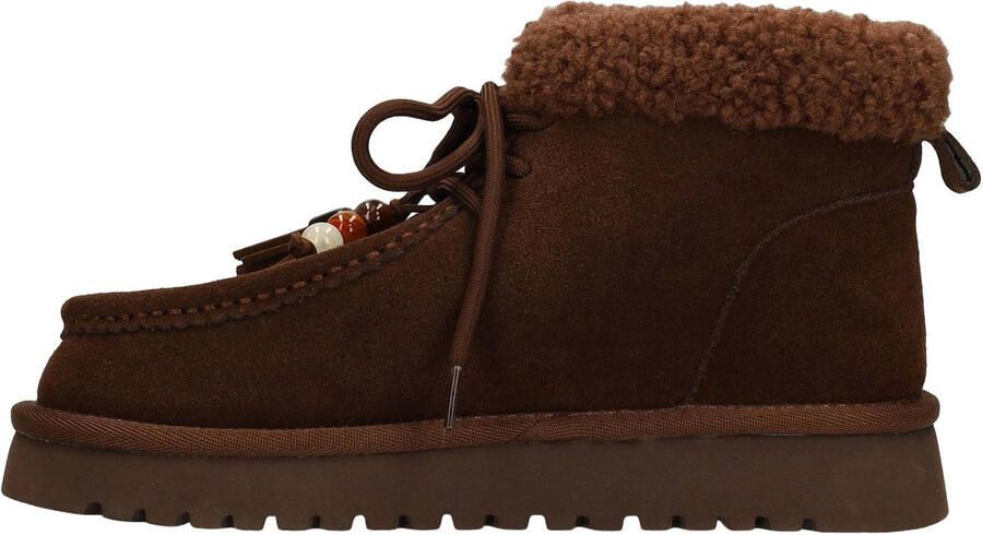 Manfield Dames Donkerbruine suède snowboots - Foto 3