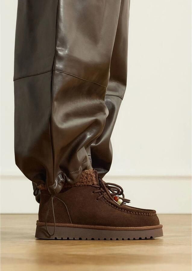Manfield Dames Donkerbruine suède snowboots - Foto 2