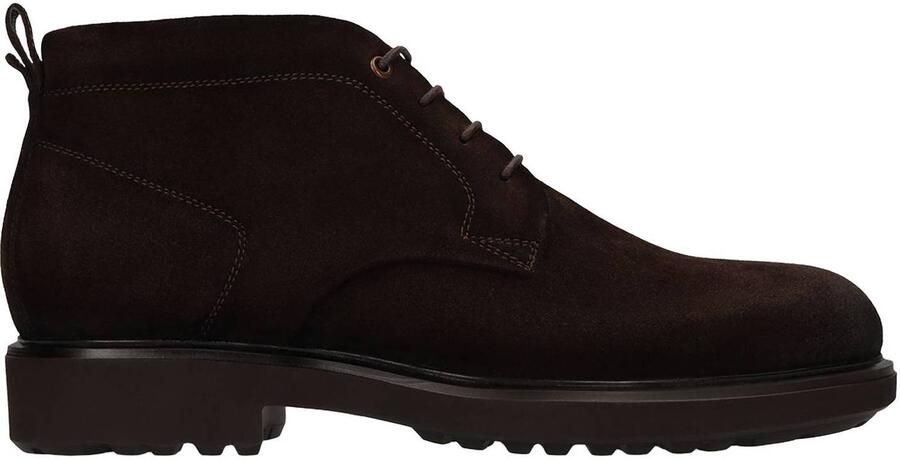 Manfield suède veterboots met profielzool bruin