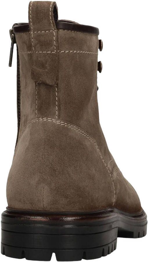 Manfield suède veterboots met profielzool taupe - Foto 3