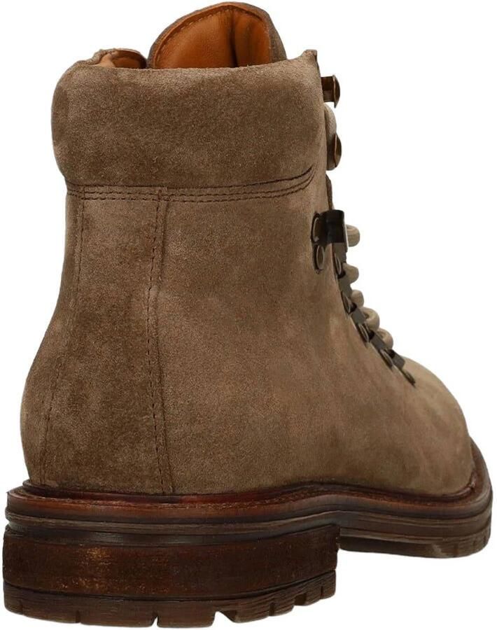 Manfield suède veterboots met profielzool taupe - Foto 2